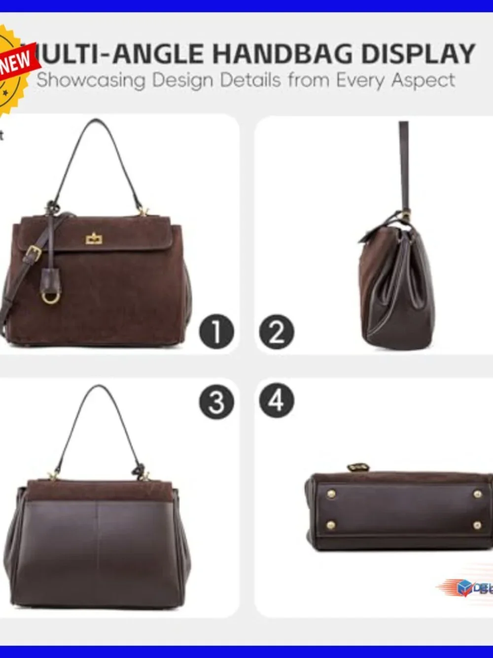 Large Suede Leather Tote Bag Adjustable Strap Work Travel Satchel